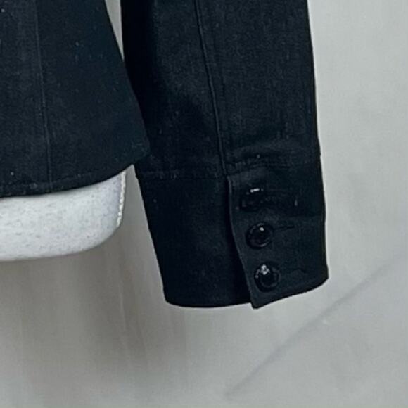 Anthropologie Nicole Miller Cottage Boho Cropped Blazer Jean Jacket NWT Size 4 - Picture 7 of 11